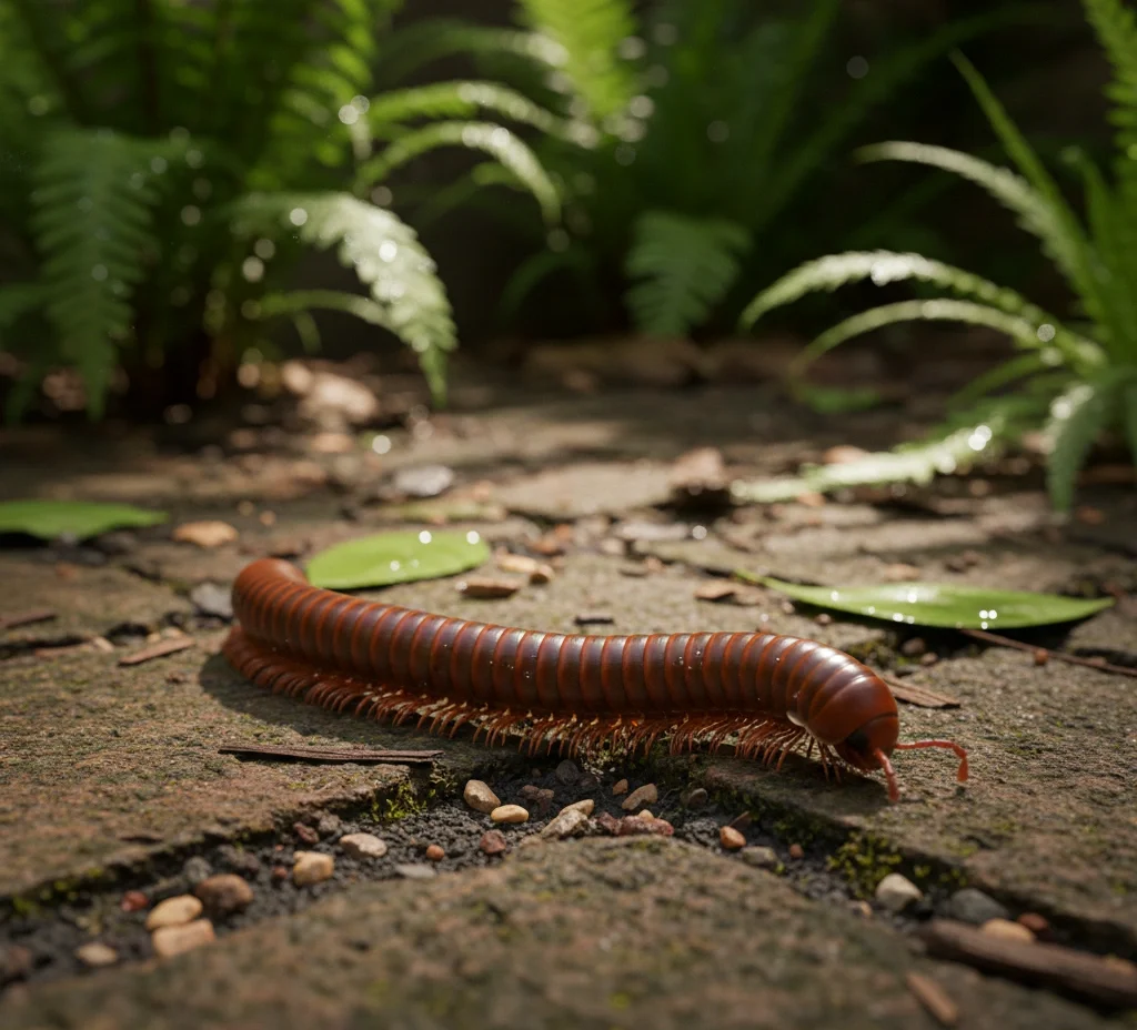 kaki seribu di halaman rumah