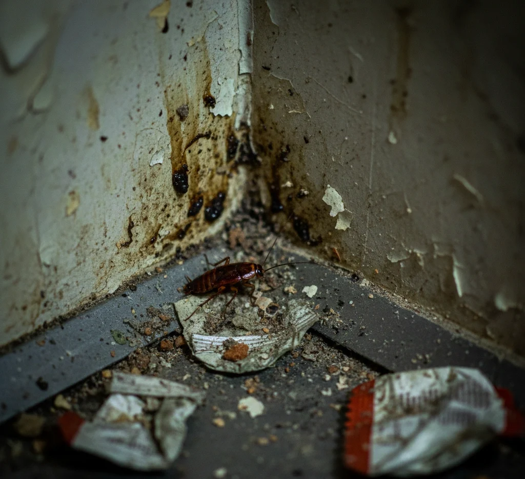 kecoa ditempat lembab dan kotor