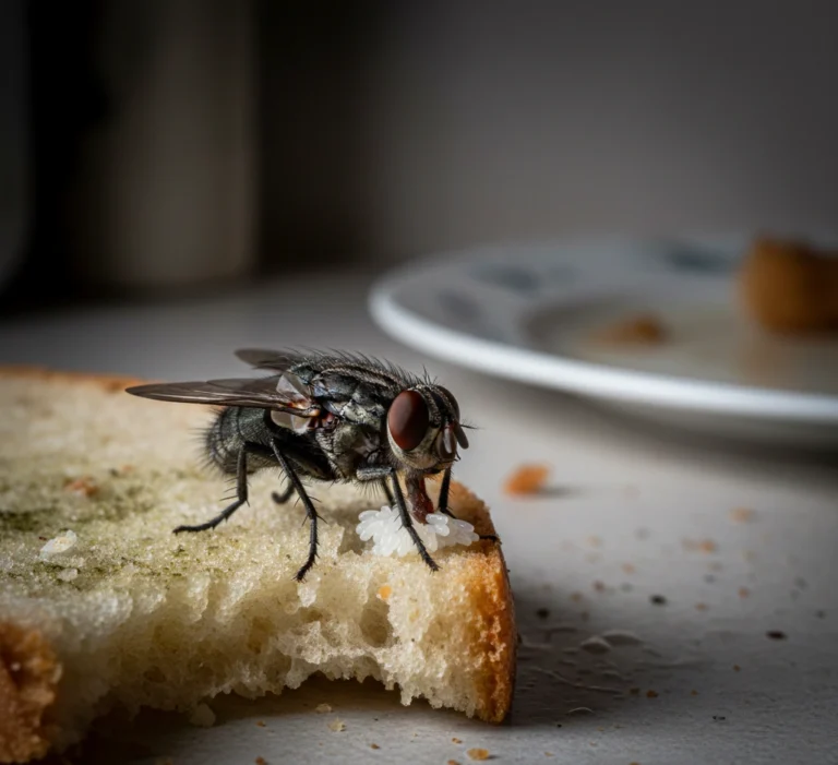 lalat bertelur di makanan